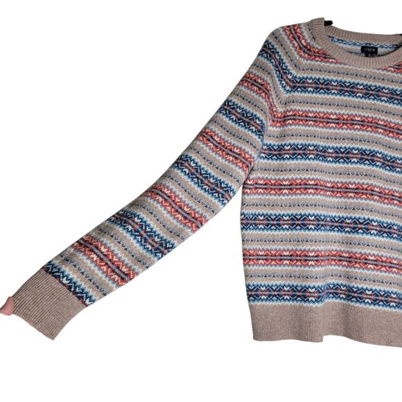J.Crew Wool Blend Sweater Womens XL Multicolor Fair Isle Crewneck Warm Layer - Picture 4 of 8